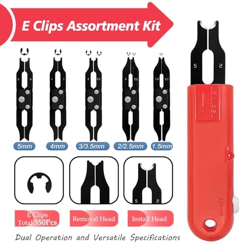E Clips Assortment Kit with Removal and Installation E Clip Tool - E Clips