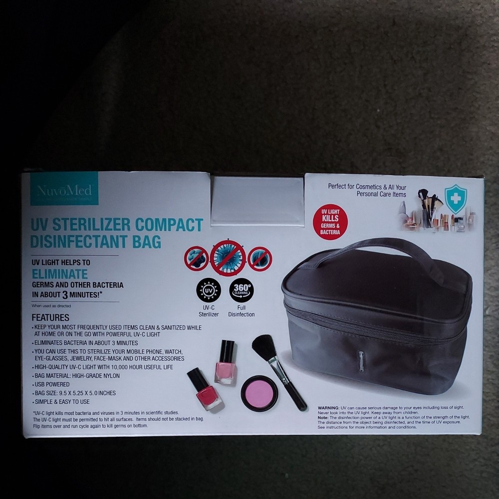 NuvoMed UV Sterilizer Compact Disinfectant Bag Black
