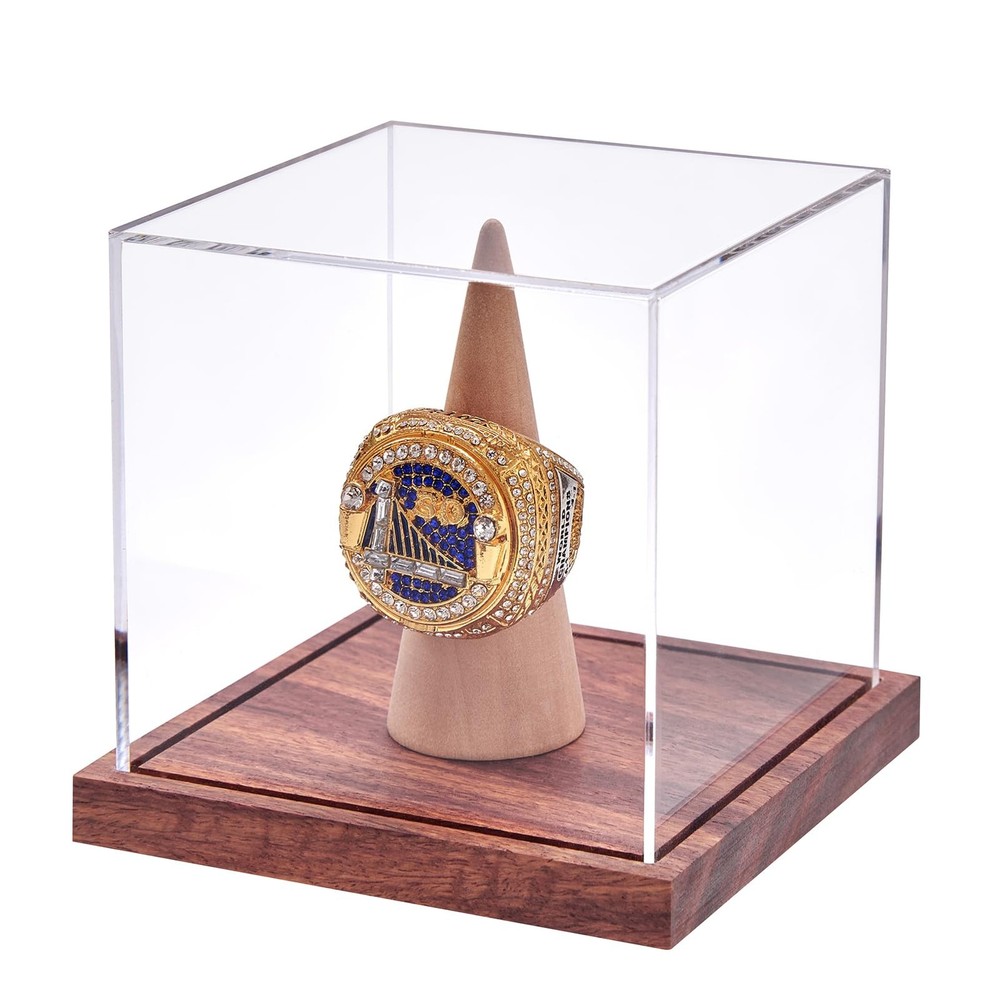 Championship Ring Display Case, No Assembly Required 1 Pack Ring, Transparent