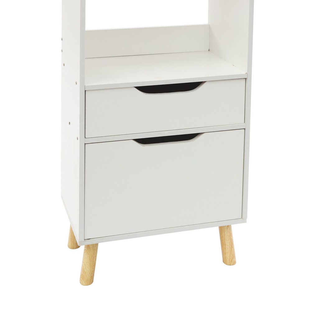 Bookshelf Display Organizer Floor Standing Bookcase Storage Rack with Drawers