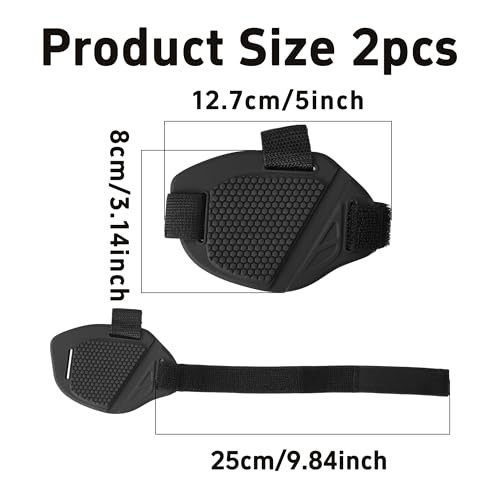 2PCS Black Motorcycle Shift Guard, Rubber Boot Protector Pads, 2 Pieces