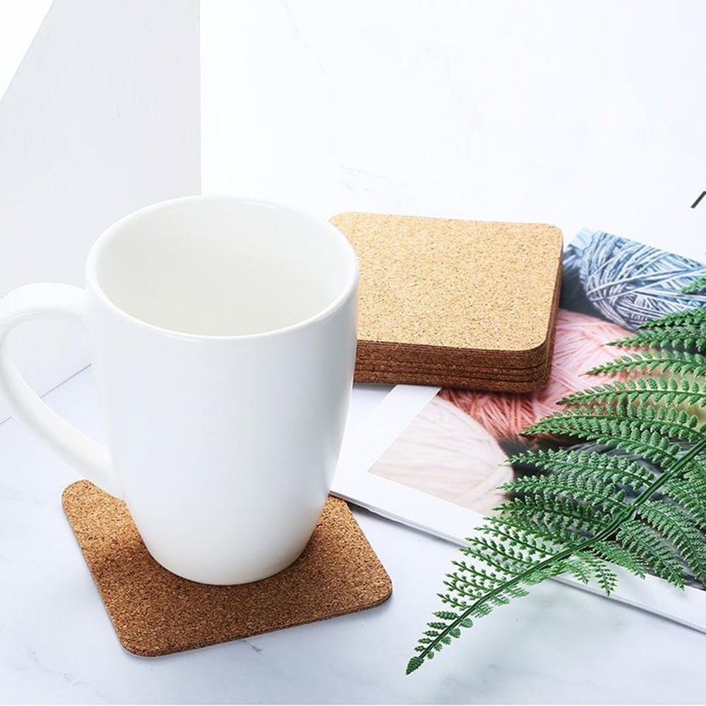 DIY Projects Cork Coasters 10Pcs Square Cork Mat for Crafting and Creativity