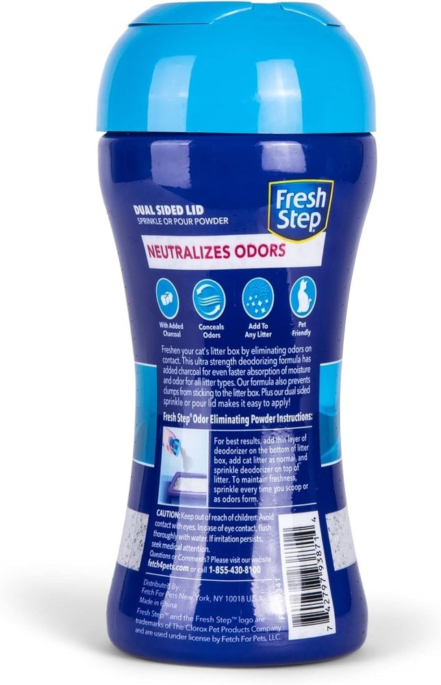 Litter Box Odor Control Powder, Charcoal Deodorizer - 6 Pack