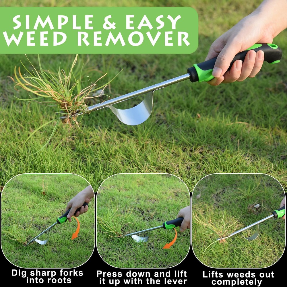 Weed Puller Tool 3pcs, 2026 New Portable Weeder Tool, Weeding Tool with Stain...