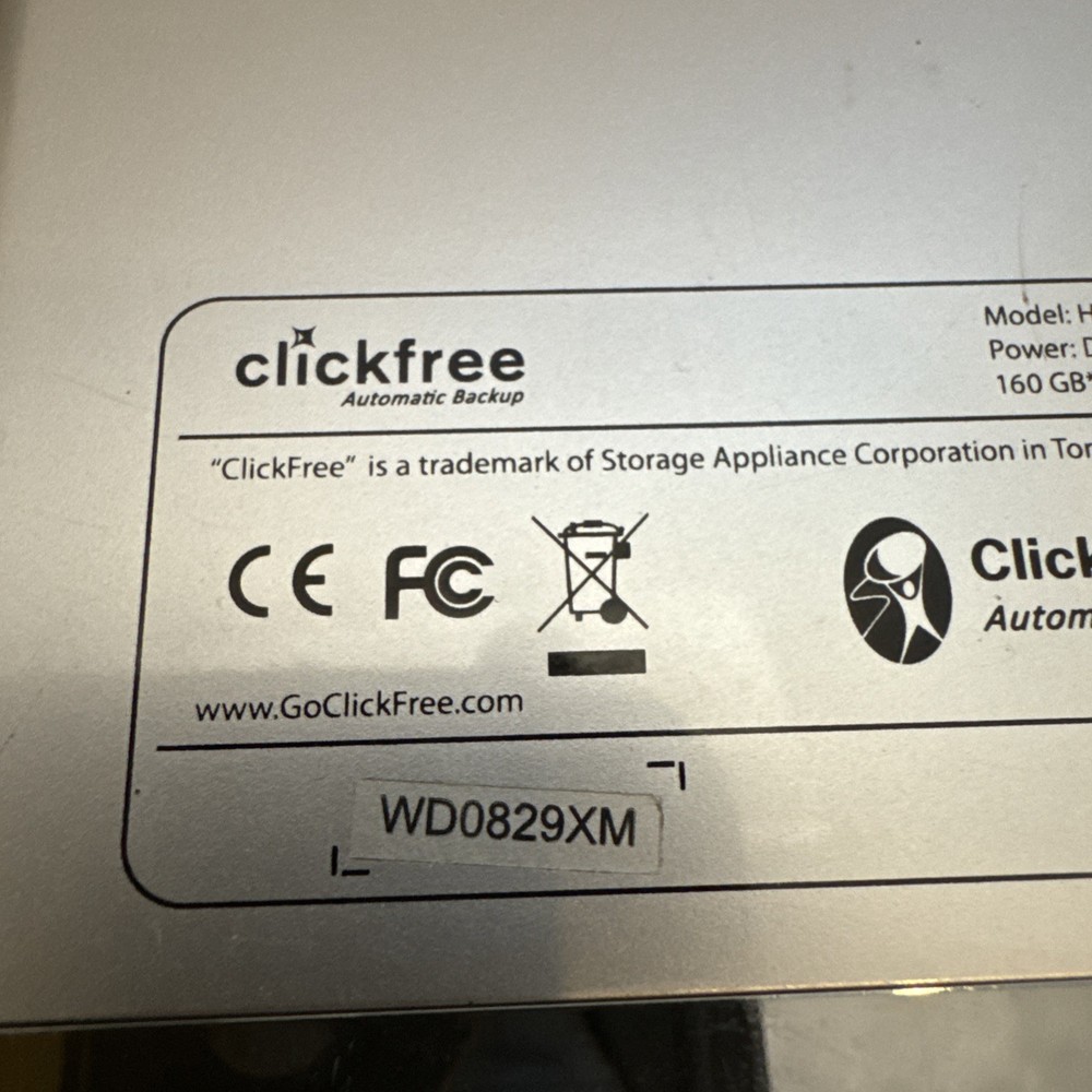 Clickfree Automatic Back Up Drive 160GB - HD801