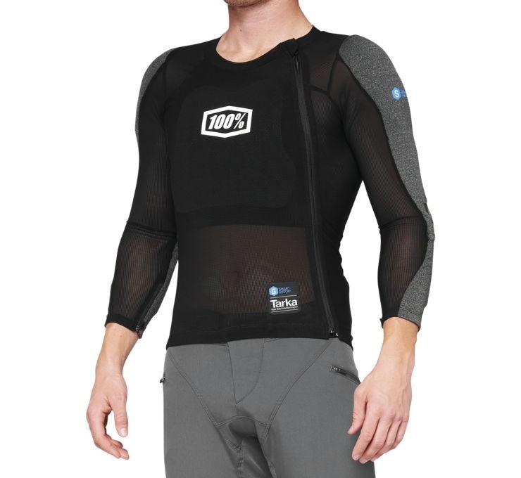 100% Tarka Long Sleeve Mesh Top (Medium, Black)