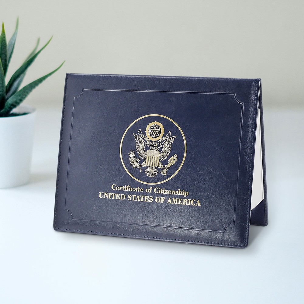 US Citizenship Certificate Holder Naturalization Padded Leatherette Cover