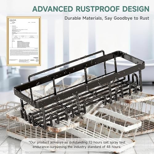 Shower Caddy 6-Pack, 6-Piece Set for Master Bathroom(Rustproof Upgrade) Black