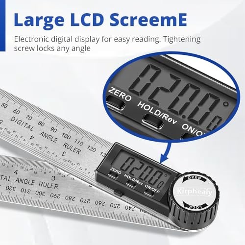 7" Digital Angle Finder Protractor - Adjustable Angle Gauge Tool for Carpentry &