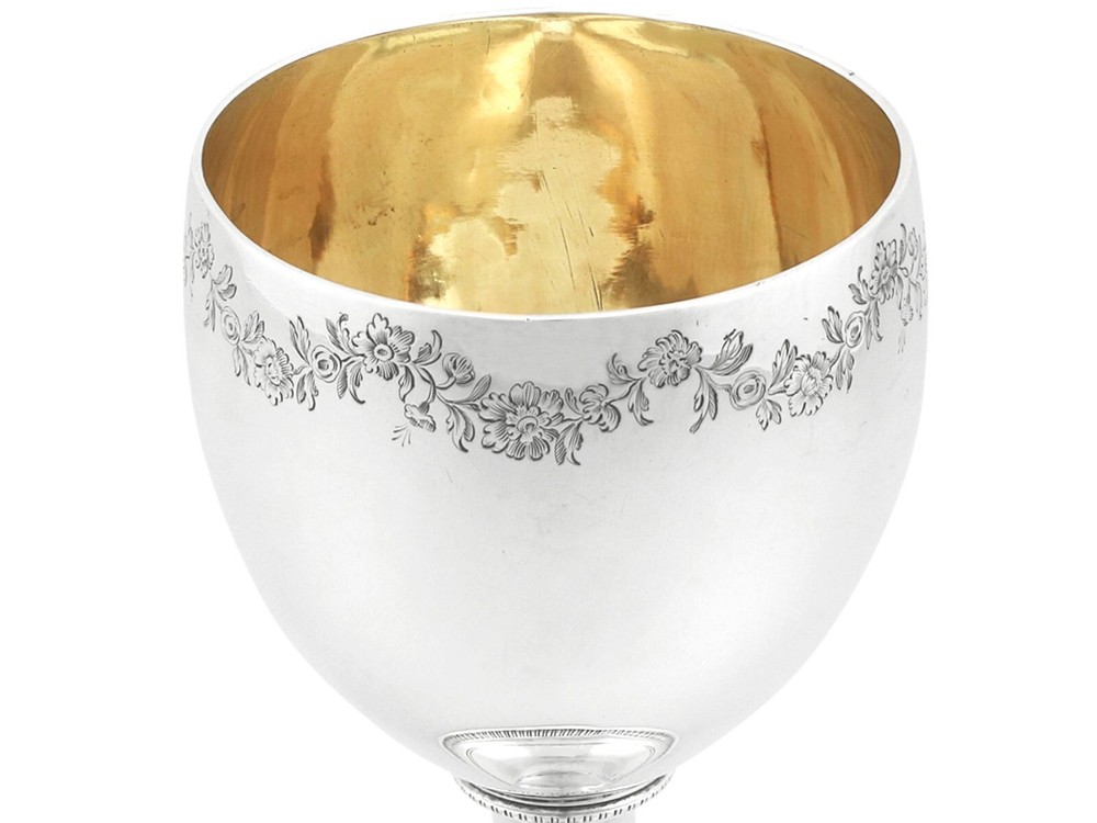 Antique Victorian Sterling Silver Goblet 1950s