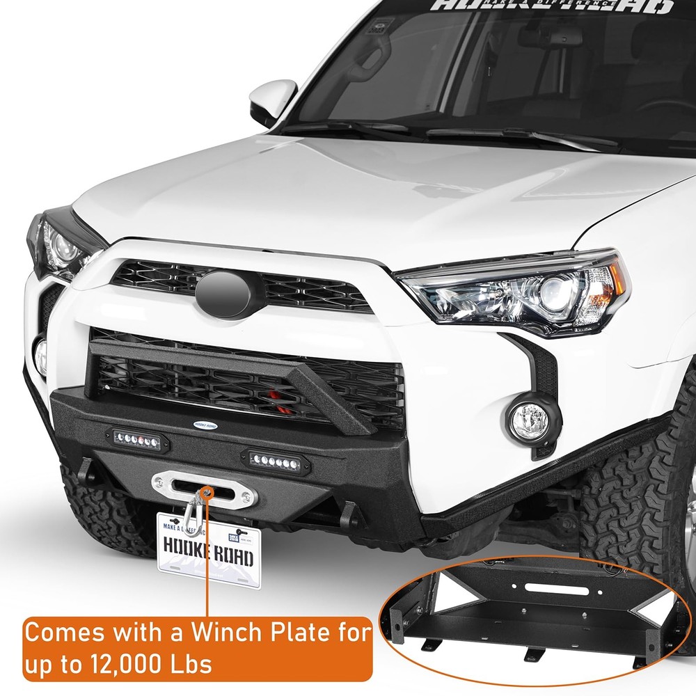 4Runner Stubby Front Bumper with Winch Plate D-ring Mounts 2014-2024