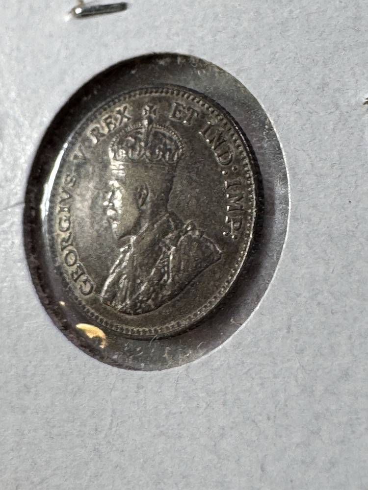 1911 Canada 5 Cents Small Silver Coin