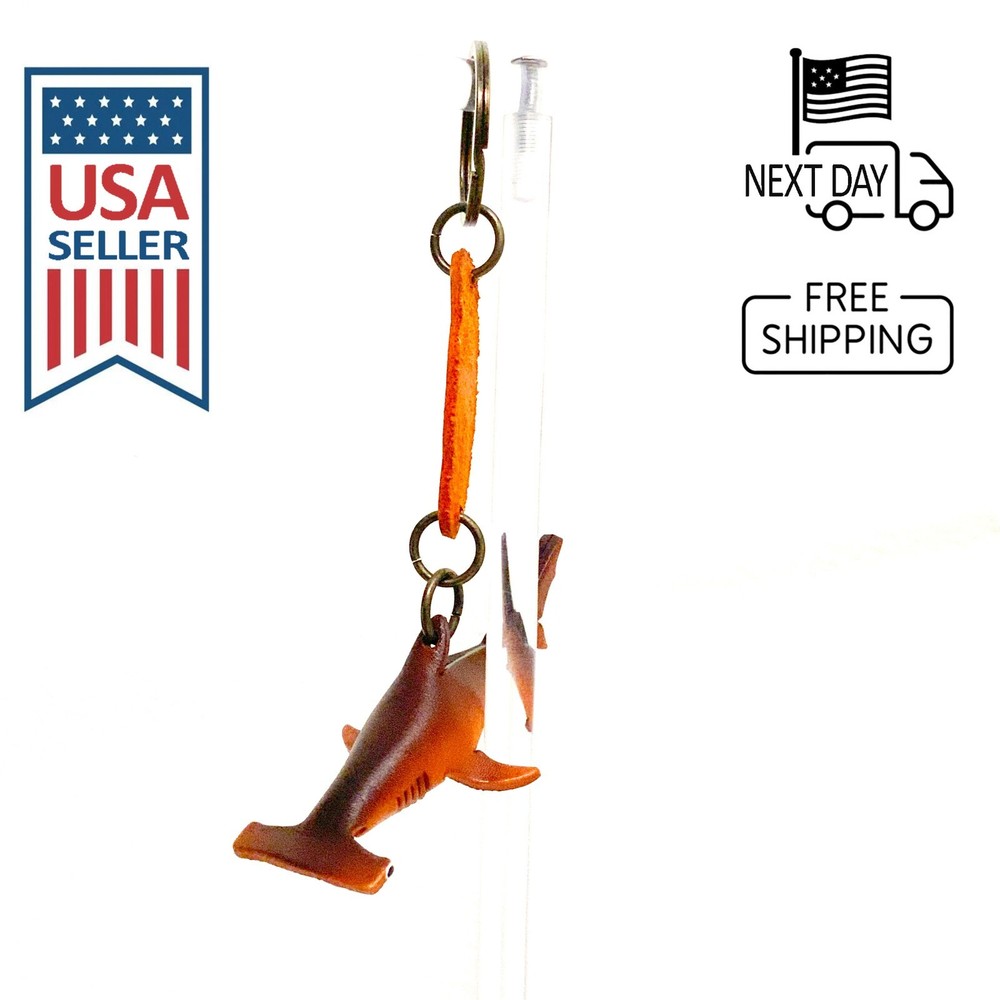 Hammerhead Shark Handmade Leather Keyring