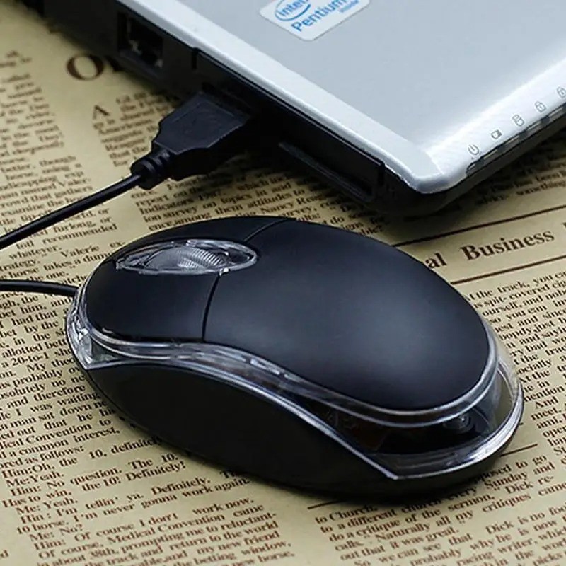 Wired USB Optical Mouse for PC, Laptop, Computer, Scroll Wheel, LED NEW