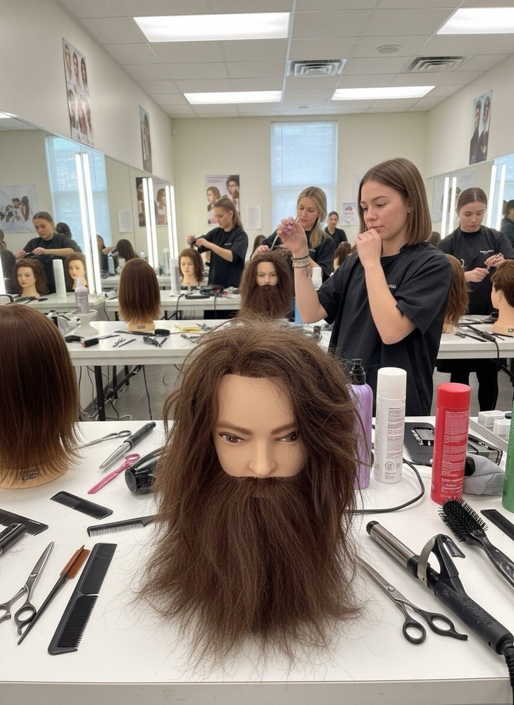 Men's Beard & Long Hair Training Head