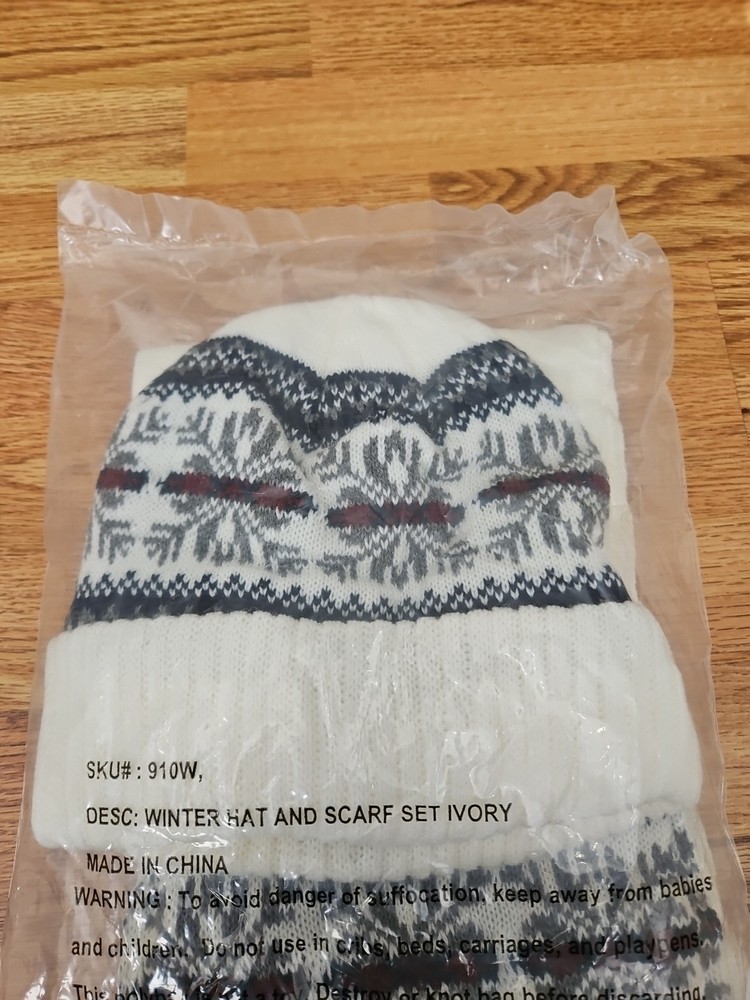 Winter Scarf And Hat Set Ivory