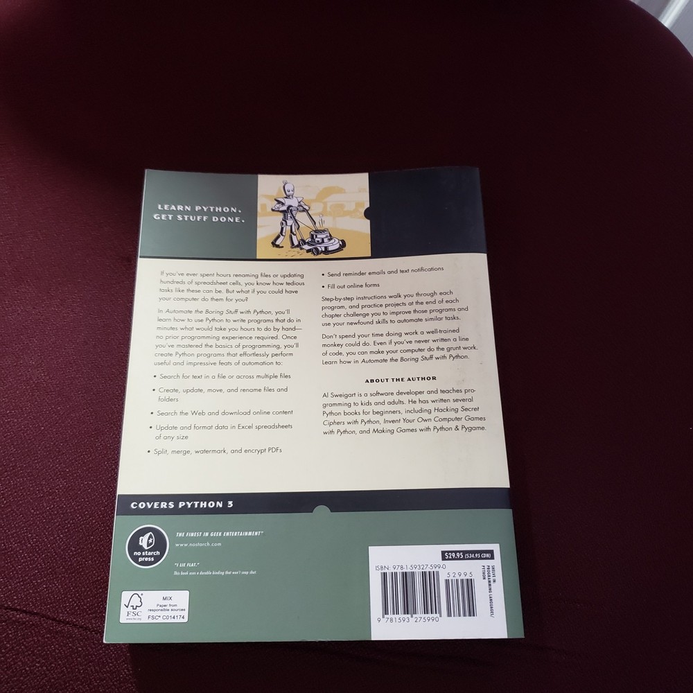 Automate the Boring Stuff With Python Computer Programming Beginners