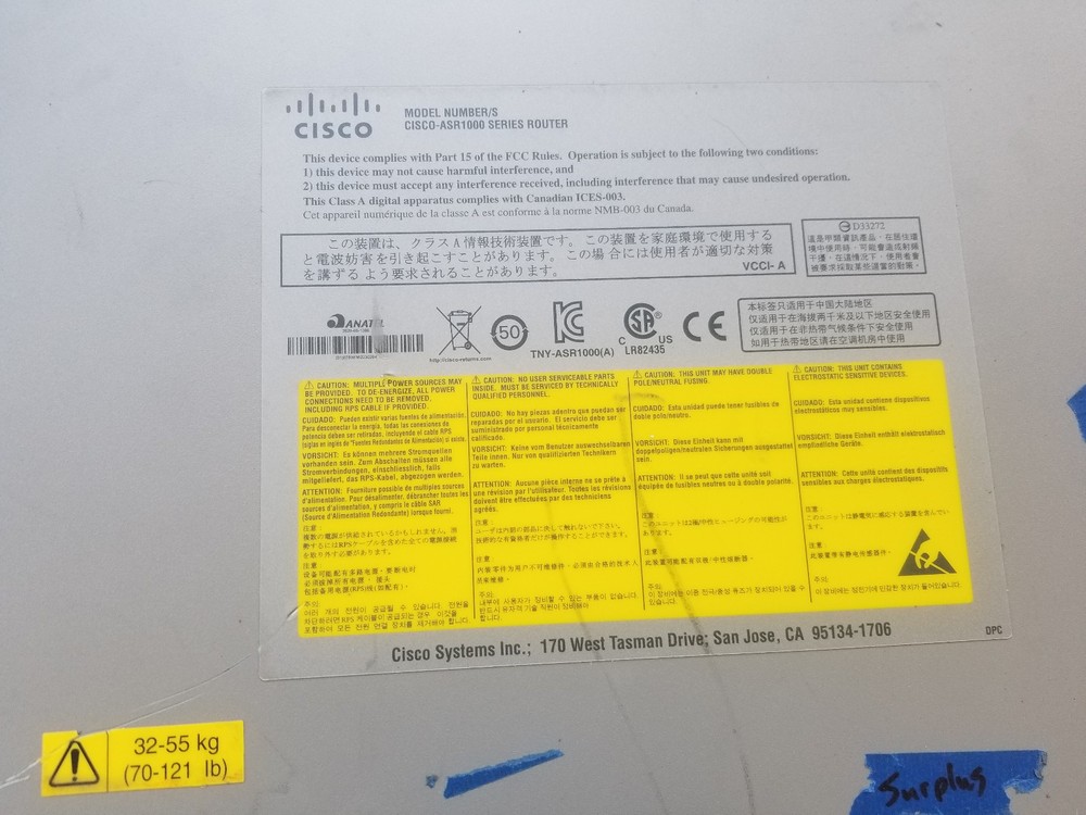 Cisco ASR 1004 Router UNTESTED