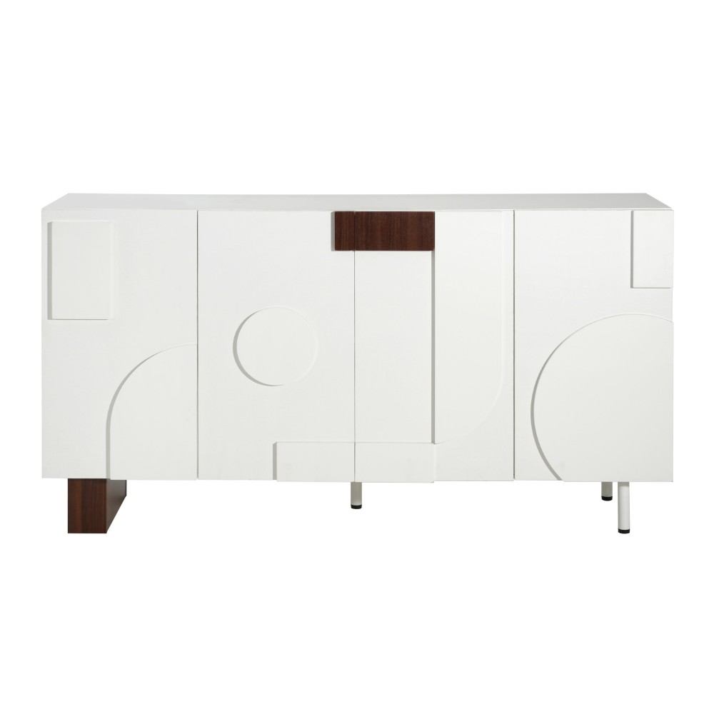 62.99'' Modern Sideboard Buffet Cabinet with 4 Doors Adjustable Shelves Storage