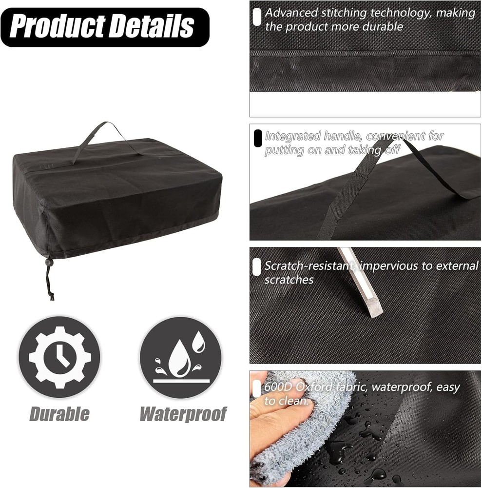 Black Adjustable Drawstring Turntable Dust Cover - Protects Against Dust & Water