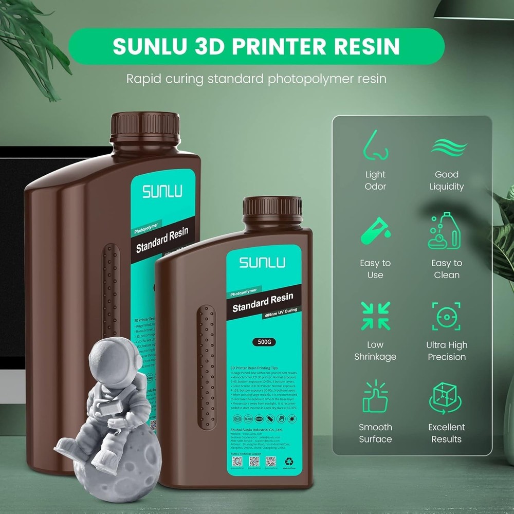 Clear Blue 3D Printer Resin 1kg - Fast Curing, High Precision, Low Odor