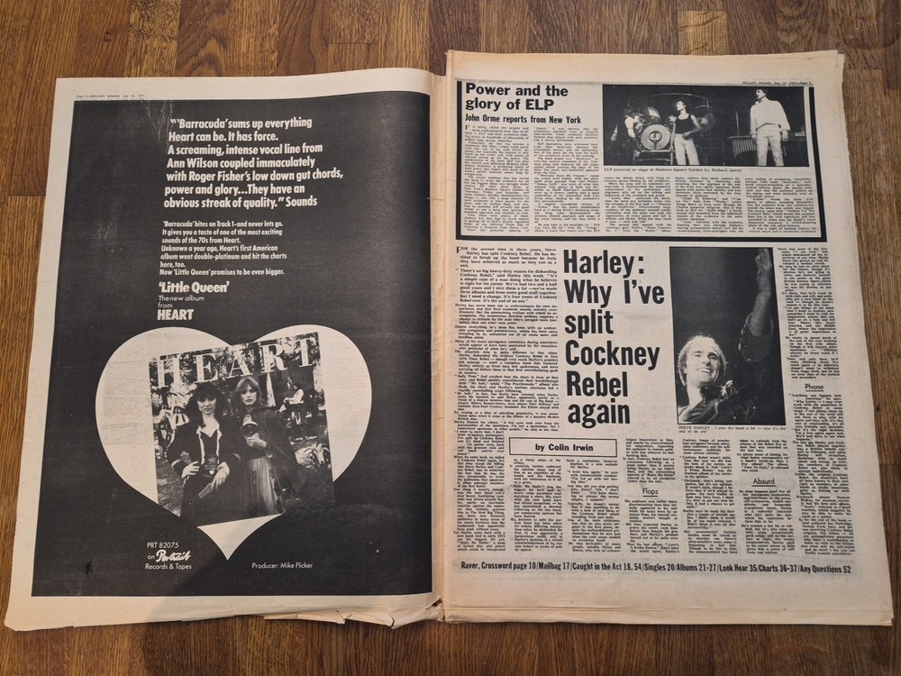 Melody Maker July 16th 1977 David Bowie Back Cover