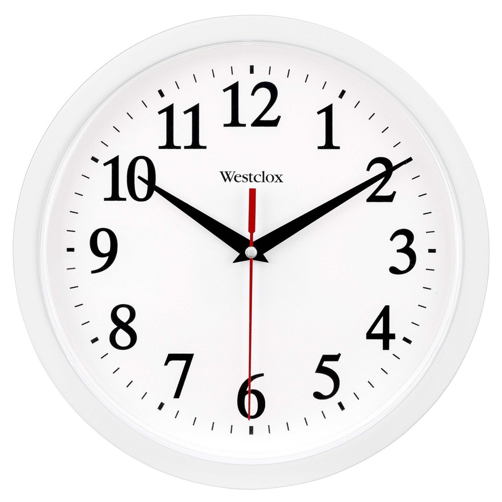 Westclox 9.75" Basic White Wall Clock – Easy-to-Read Dial