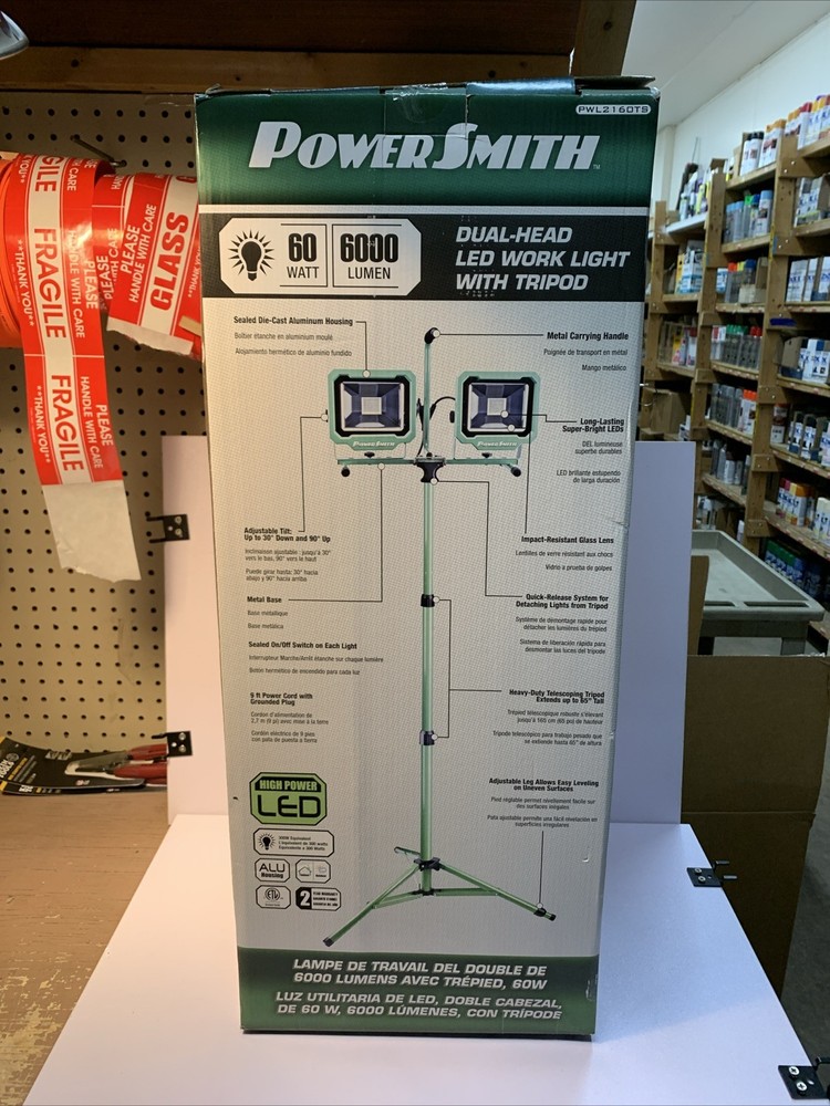 PowerSmith LED Work Light 60 Watt 6000 Lumen PWL2160TS