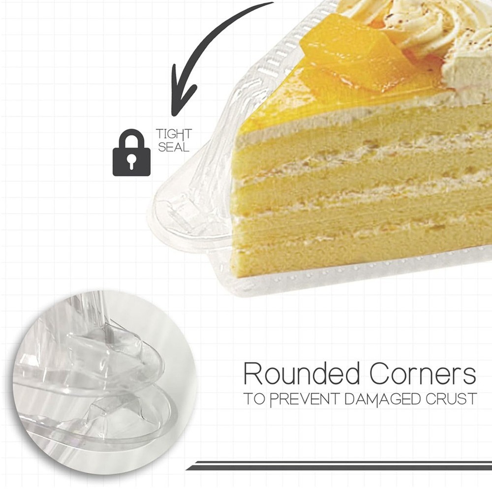 50Pcs Cake Containers with Hinged Lid,Disposable Pie Boxes6621