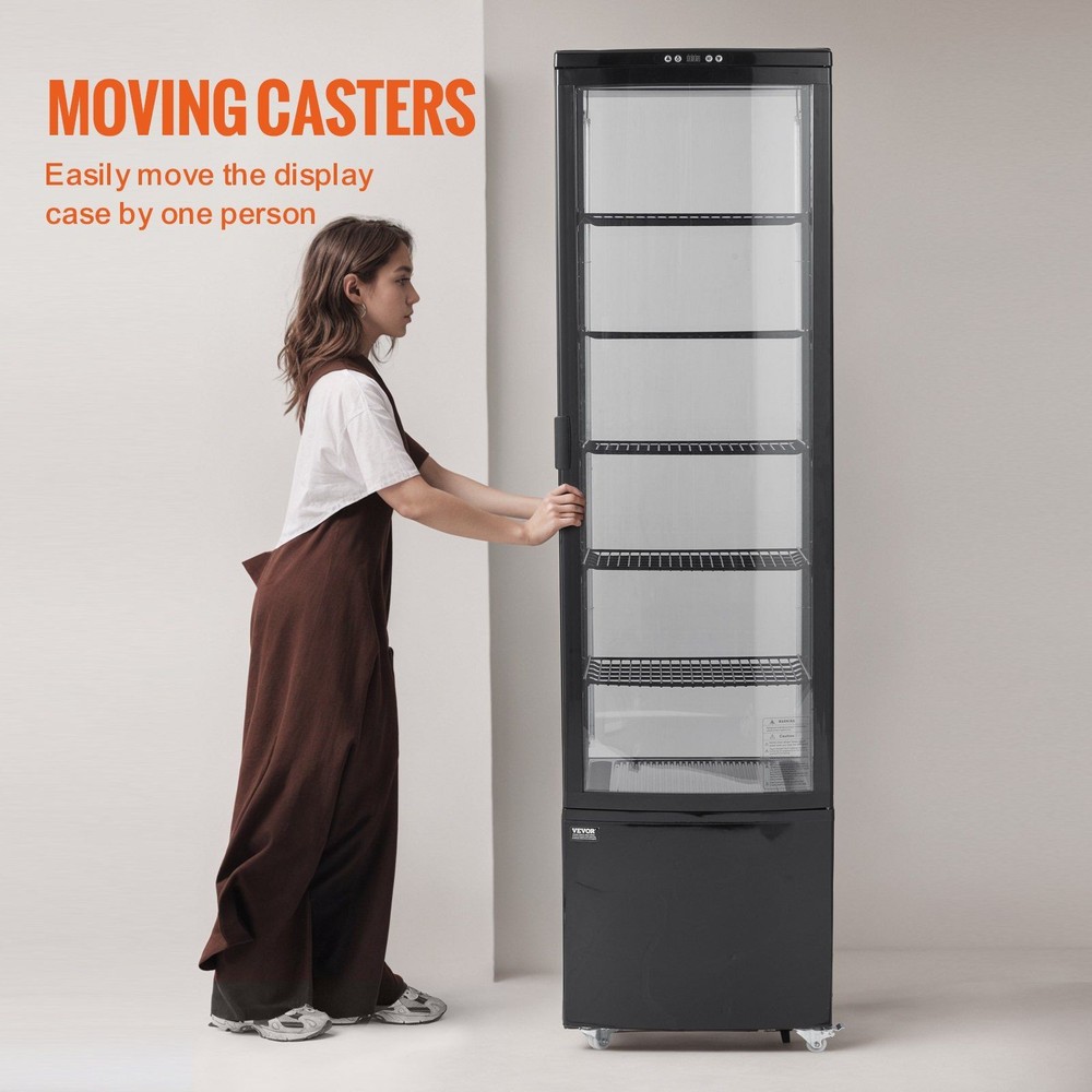5-Tier 278L 9.8cuft Refrigerated Display Case & Bakery Fridge, Adjustable