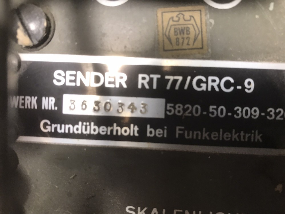 GRC-9 TRANSMITTER (FOR PARTS)