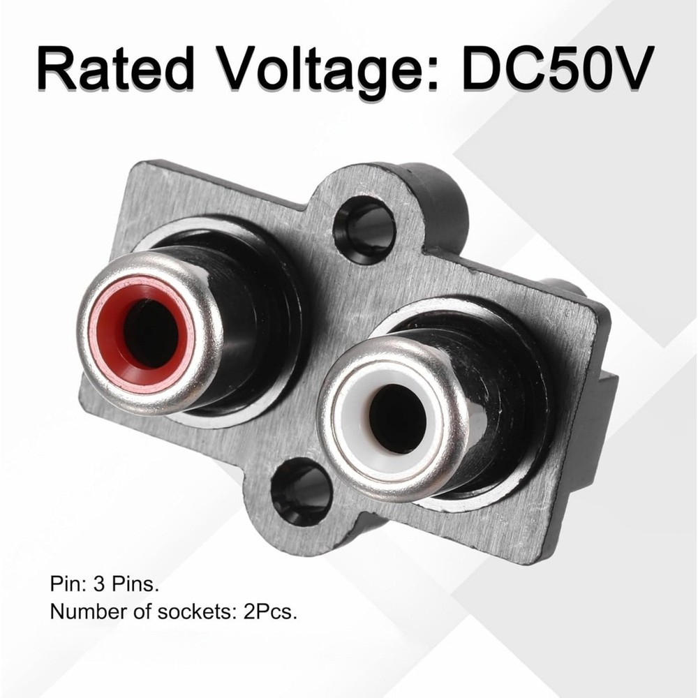 2PCS Replacement RCA Female Socket Panel Mount Connector for Audio/Video Systems