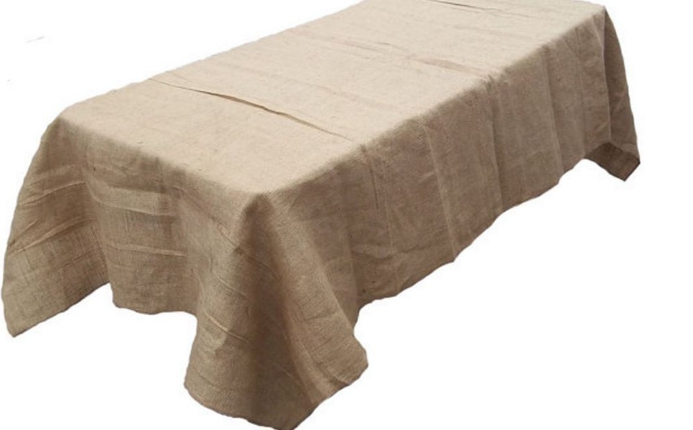 5-30  Rectangular Packs 60"×126" Burlap Tablecloths Seamless 100% Natural Jute