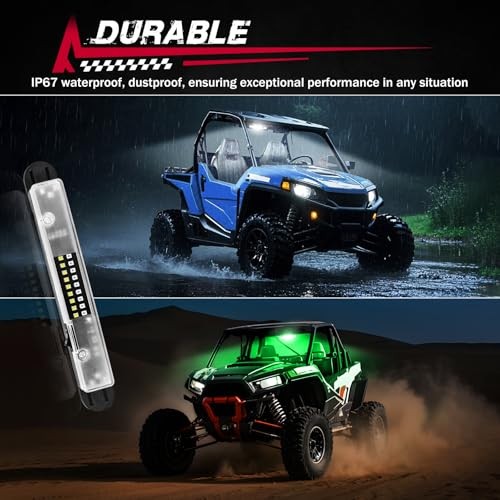 UTV Interior Dome Light with Switch, Roll Bar Cage Mount Dome Green and White