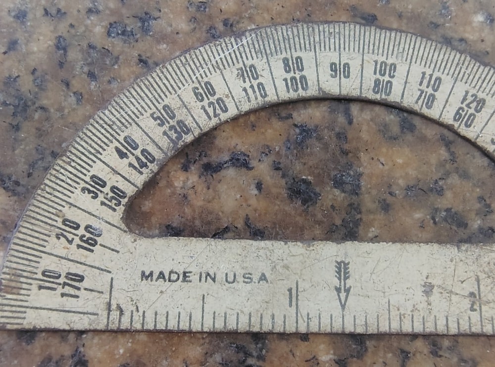 🗽 VINTAGE BRASS DRAFTING MECHANICAL PROTRACTOR