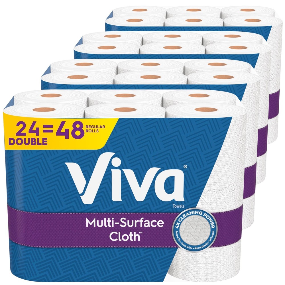 Viva Multi-Surface Cloth Paper Towels, 24 Double Rolls, 110 Sheets Per Roll (...