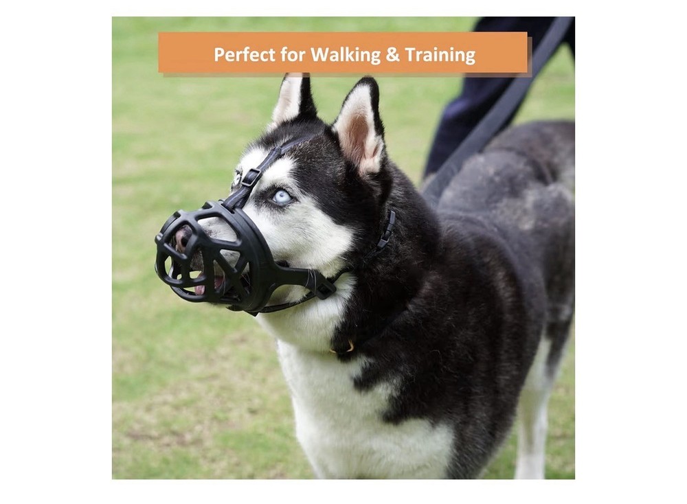 BARKLESS Dog Muzzle Basket Muzzle for Biting Chewing and Scavenging Humane. L