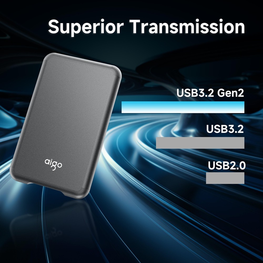 aigo S7 Portable External SSD USB 3.2 USB-C to A Data Transfer for PC Laptop