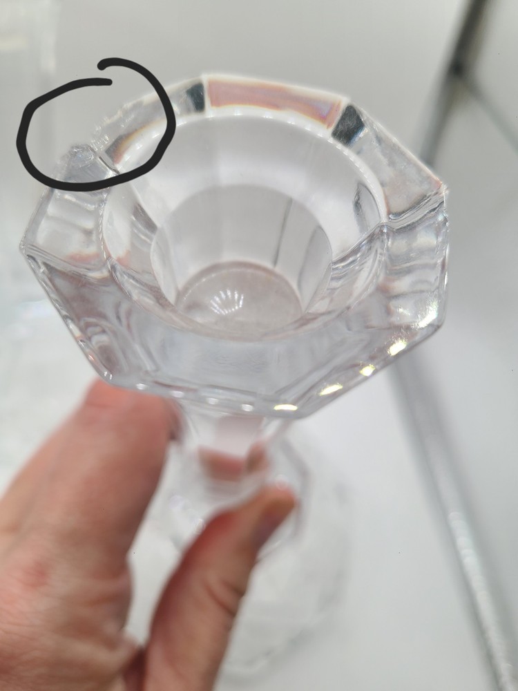 Set Of 2 St. George Crystal Candlestick Holders