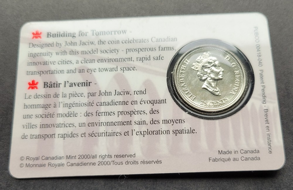***CANADA 25 CENTS 2000 SEALED *** INGENUITY ***