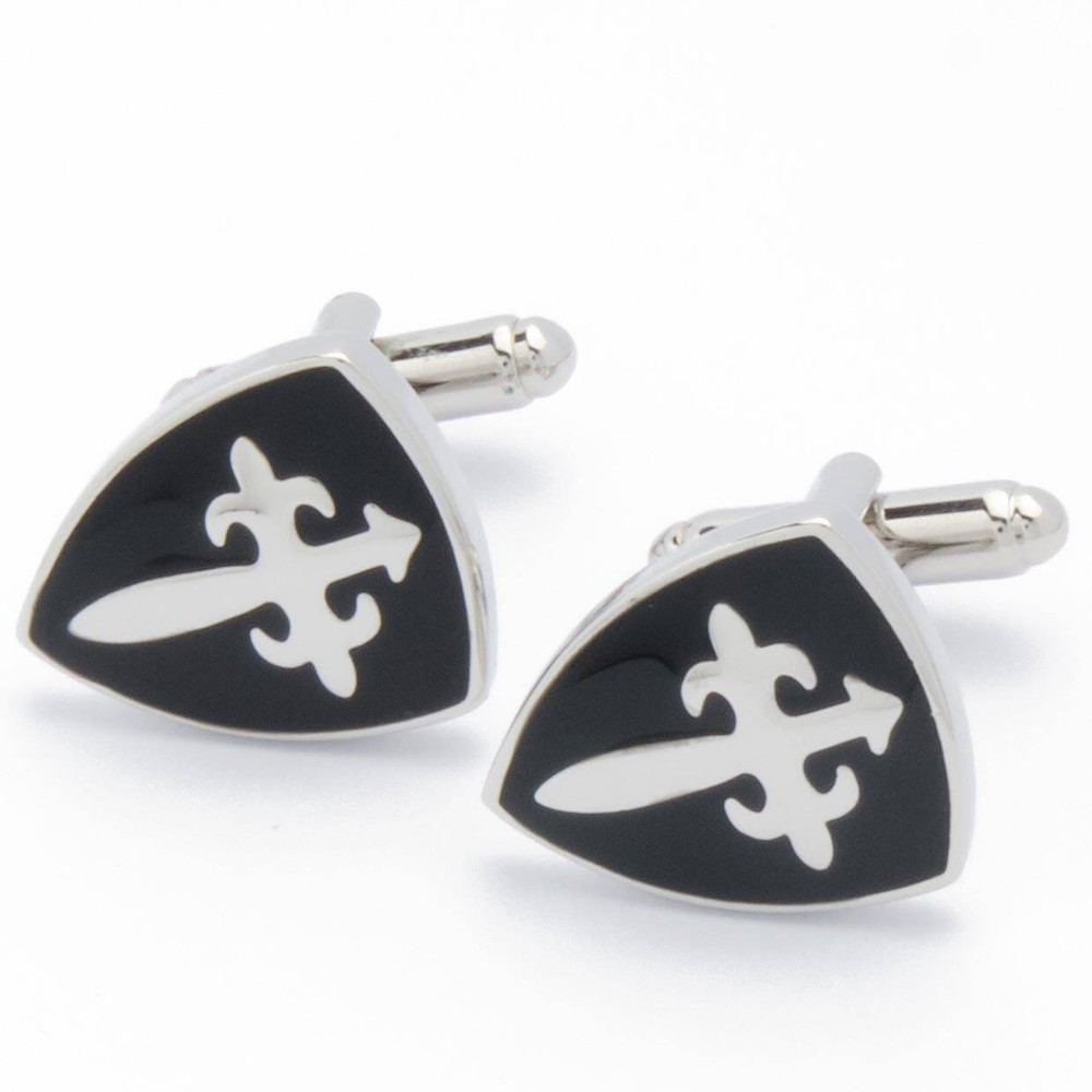 Cufflinks - Shield Black Triangle