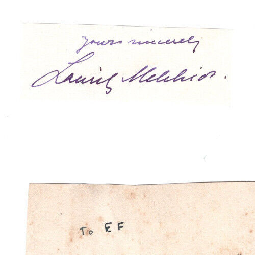 Lauritz Melchior Signed Clip /Autographed Opera Singer