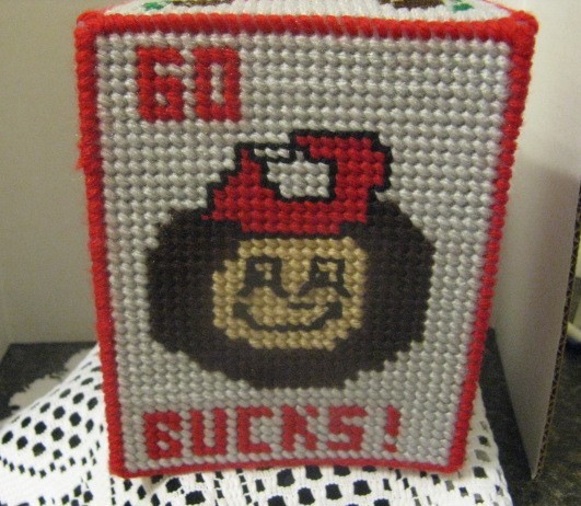 Sports Tissue Box Cover ~ Handcrafted ~ **Gift Idea ~ Buckeyes