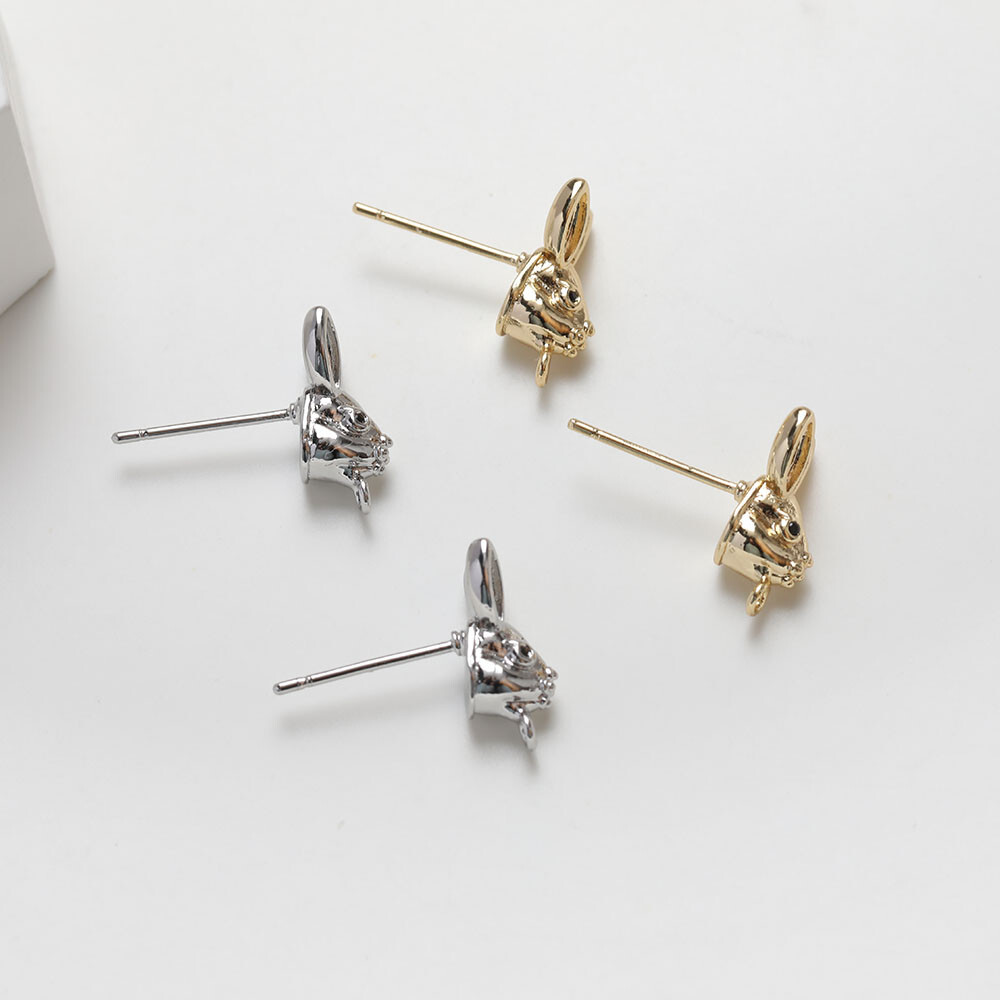 6pcs Rabbit Head Earring,Rabbit Stud Earring,Bunny Stud,Rabbit Earring Posts