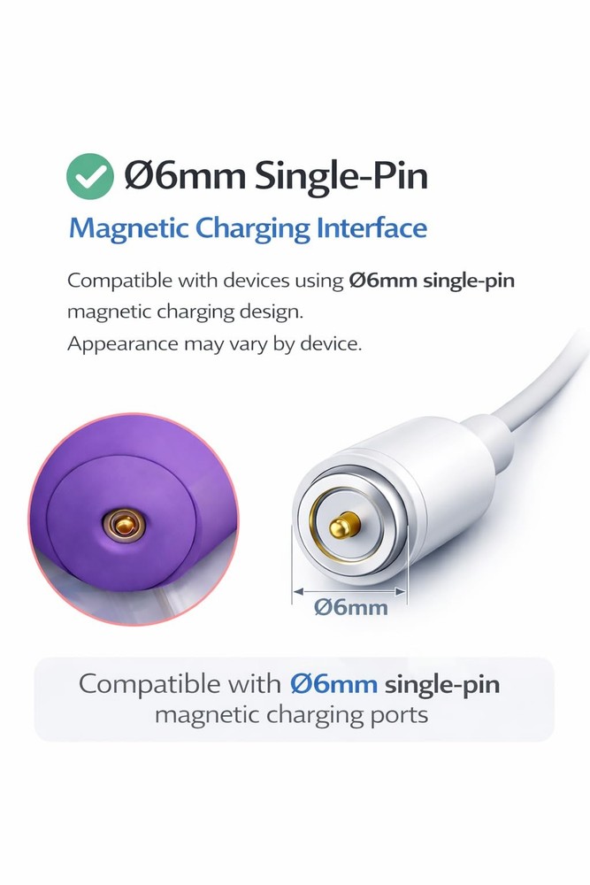 Mailink Magnetic Charging Cables, 2PACK Replacement USB DC Charger 2.7 feet