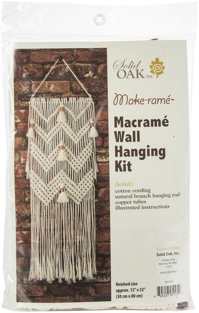 Solid Oak Macrame Wall Hanging Kit-Chevrons & Tassels