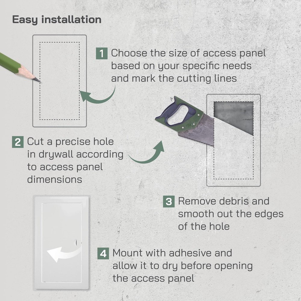 Vent Systems 6'' x 12'' Inch Metal Access Panel - Easy Access Doors - Access Pan