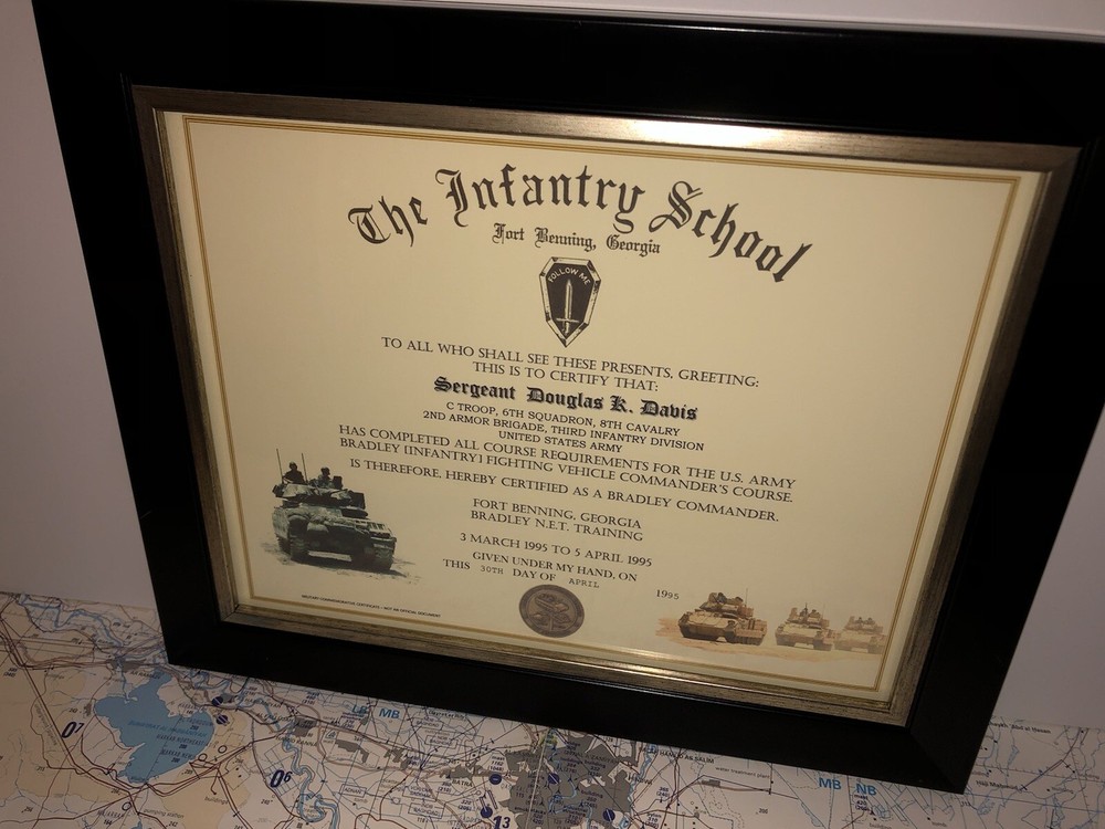 ARMY - INFANTRY SCHOOL / BRADLEY COMMANDER'S COURSE CERTIFICATE