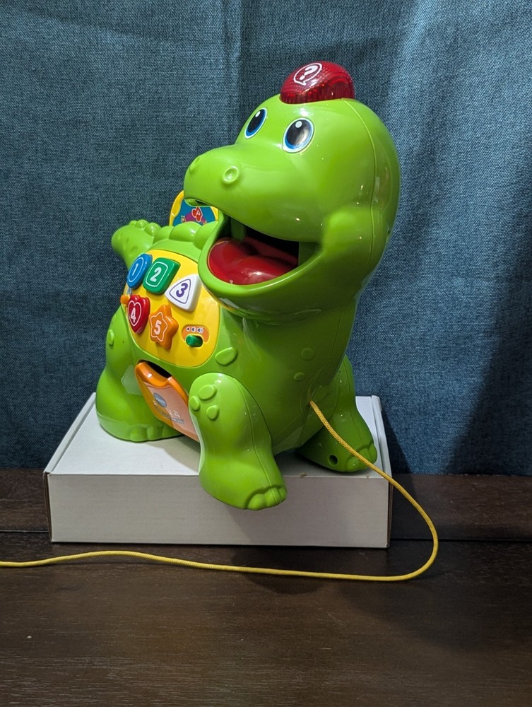 VTech Chomp & Count Dino | Electronic Learning Pull Toy | Tested & Works!