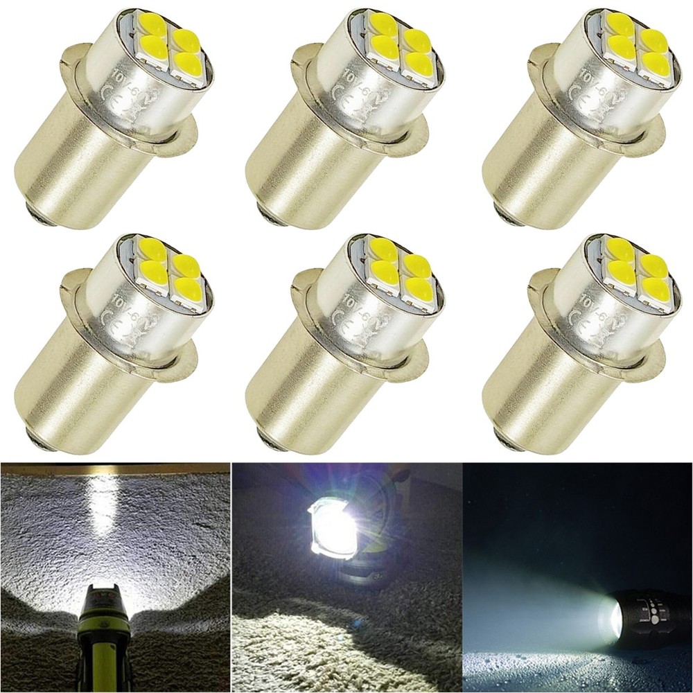 6X 19.2Volt P13.5S White LED Flashlight Bulbs For Sears Craftsman C3 19.2V Light